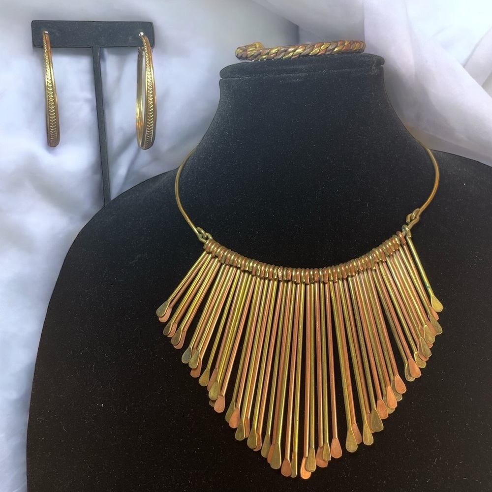 Vintage MCM Mixed Metals Jewelry Set